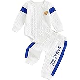 Gaono Baby Boy Fall Winter Clothes Mamas Boy Newborn Outfit Long Sleeve Bear Embroidery Cable Shirt Romper And Pants Set
