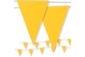 GUFJUCH Pennant Banner Flags, Safety Marking Flags Warning Of Rooftop Survey Boundary Traffic Barrier & Construction Hazardous Areas, Yard Marker Flags For Flagging Property Line Party Events 100ft 7x10inch