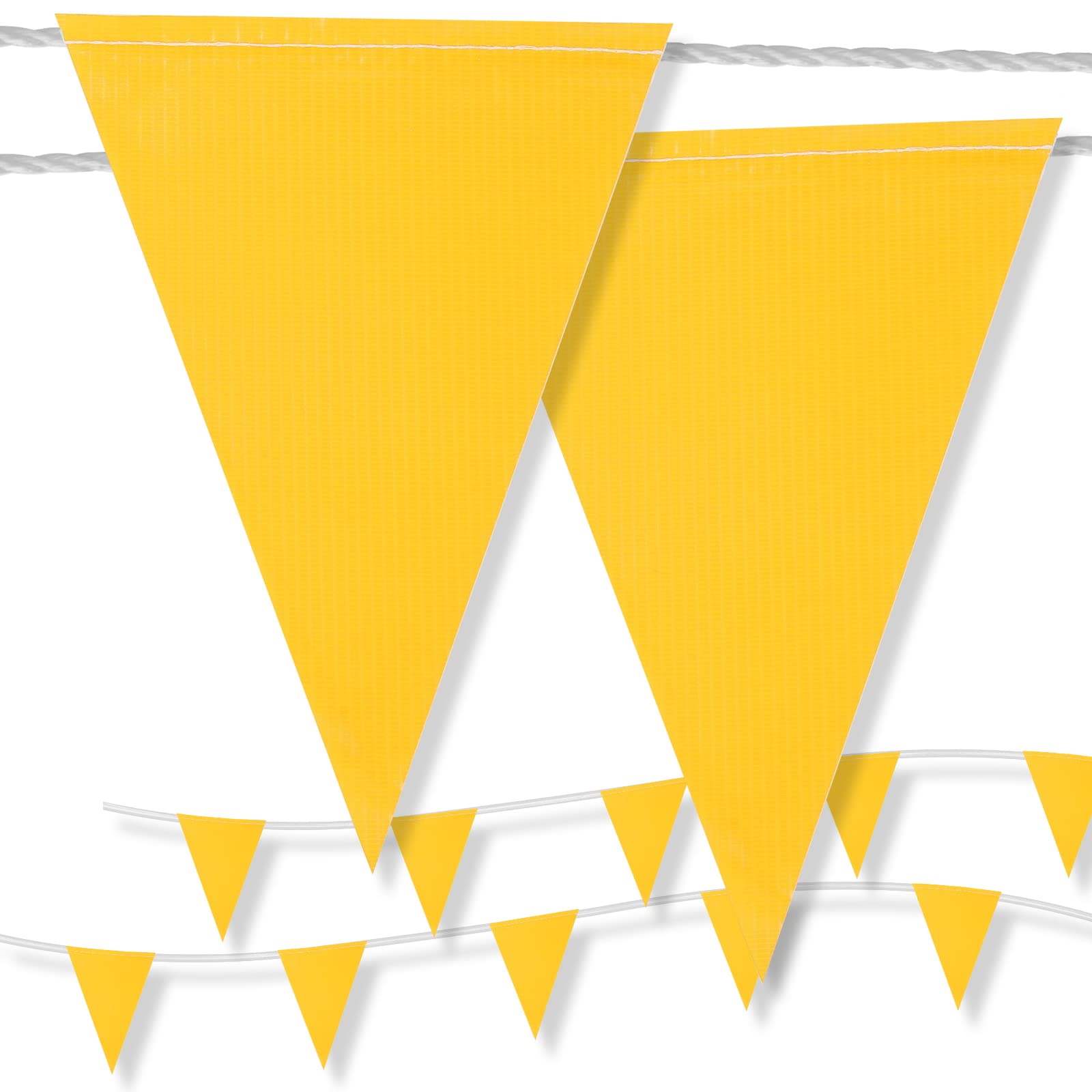 Photo 1 of Pennant Banner Flags, Safety Marking Flags Warning Of Rooftop Survey Boundary Traffic Barrier & Construction Hazardous Areas, Yard Marker Flags For Flagging Property Line Party Events 100ft 7x10inch