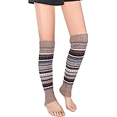 Benefeet Sox Leg Warmers for Women Girls Wool Knit Leg Warmer for Winter Bohemian Patterned Long Leg Warmer