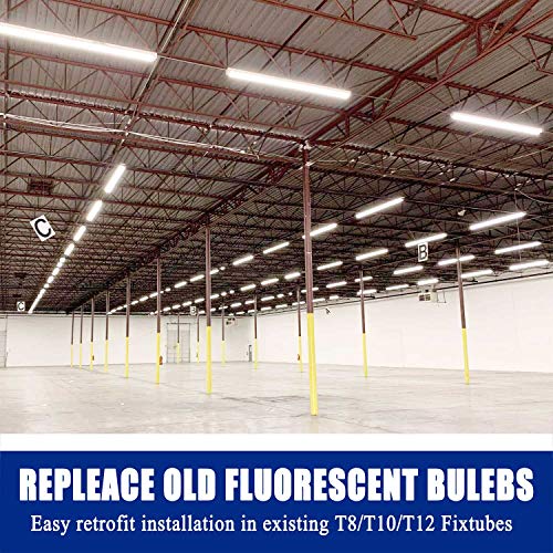R17D/HO 8FT LED Light Bulbs - JESLED LED Tubes 45W (110w Equivalent), 6000K Cool White, 4800LM, Frosted Cover, Dual Ended Power, Ballast Bypass, F96T12/CW/HO Fluorescent Replacement (20-Pack)