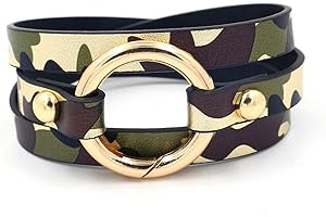 Long tiantian Blue Bracelets for Women Leather Cuff Bracelet for Women Circle Charm Bangle Bracelets Leather Wrap Bracelets Boho Bracelets Multilayer Stackable Bracelets Costume Jewelry for Women