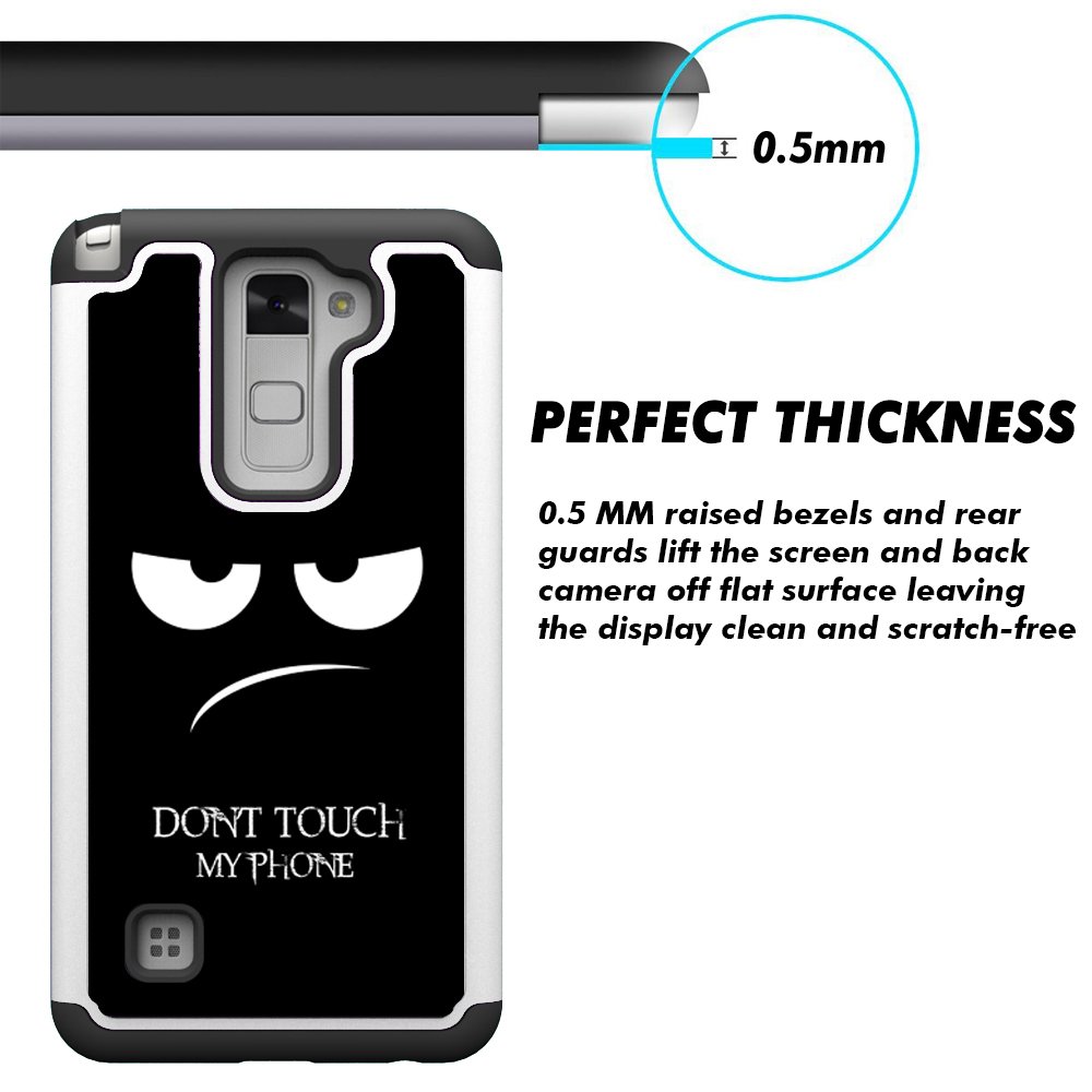 LG Stylo 2 Case, UrSpeedtekLive [Shock Absorption] Dual Layer Heavy Duty Protective Silicone Plastic Cover Case for LG Stylo 2 / LG Stylus 2 - Don\'t Touch