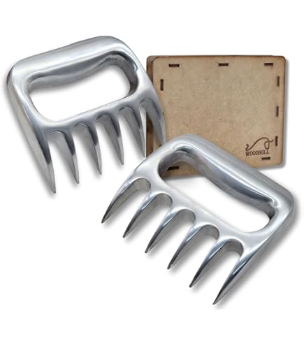 WOODBULL BBQ Fleischkrallen Aus Alu – 2-teilig, Für Pulled Pork & Grillen