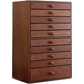 Extra Large Wooden Jewelry Box, Solid Wood Storage Case with 10 Drawer Classified Storage Precise Joinery Well-Fitted Interior Padding, Jewelry Storage Container for Jewelry, Watches, Necklaces