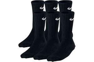 Nike Boys Crew Socks - 6 Pair Black