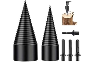 6PCS 32MM + 45MM Wood Log Splitter Set Heavy Firewood Log Splitter Firewood Detachable Drill Bit with 4 Drilling Handles (Squ