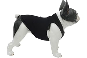 Lovelonglong 2019 Summer Pet Clothing, Dog Clothes Blank T-Shirts Ribbed Tanks Top Thread Vests for Large Medium Small Dogs 100% Cotton Black M