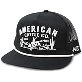 American Cattle Co. 8-Second Adjustable Snapback Hat Black