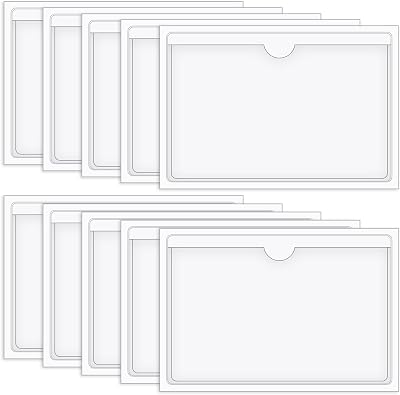 Vicloon Self Adhesive Pocket 10 Pack 10x15cm Transparent Card Sleeves