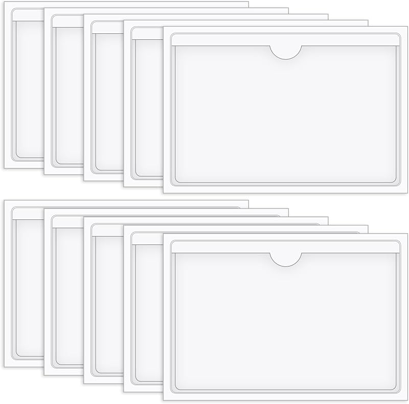 Vicloon Self Adhesive Pocket 10 Pack 10x15cm Transparent Card Sleeves