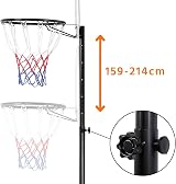 Yaheetech Adjustable Portable Basketball Stand Backboard Hoop Red Wheels view 4