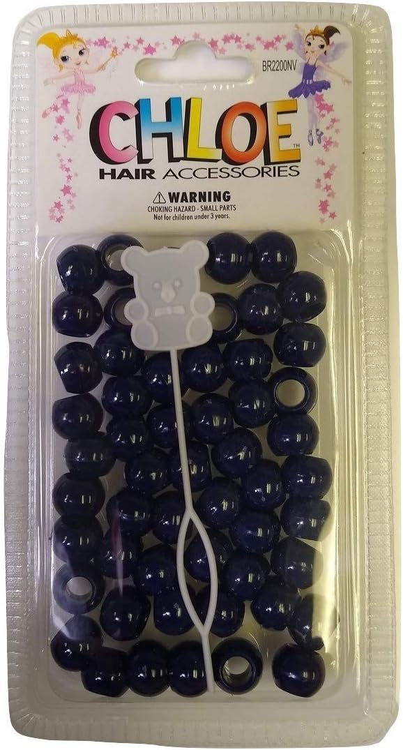 Chloe Hair Beads Round Shape (Navy)