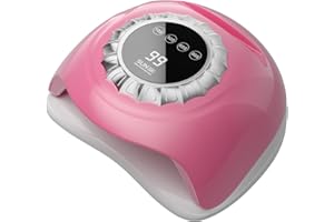 LVAINIT Pink UV LED Nail Lamp – Elegant Touch Screen Nail Dryer with 4 Timer Settings, Detachable Base & Dual Light Beads for Quick Gel Polish Curing – Salon-Quality Manicure at Home