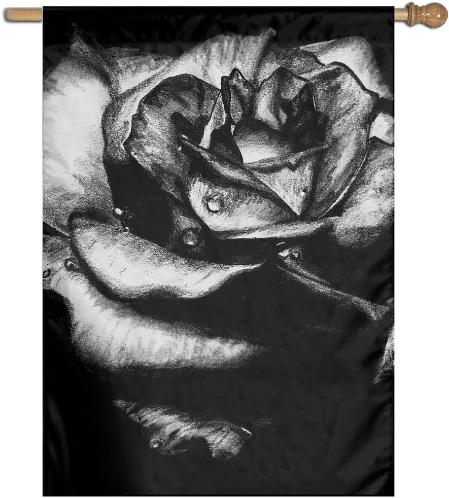 Amazon Com Garden Flag Roses Drawing Lawn Banner Outdoor Yard