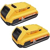 2Pack 20V 3.5Ah Replacement for Dewalt 20V Battery Lithium MAX XR DCB200 DCB201 DCB203 DCB204 DCB206 DCB181 DCB180 DCD/DCF/DC