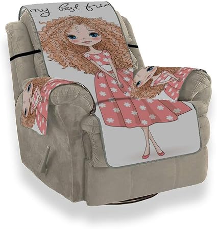 IIAKXNB Dibujos Animados Dibujados a Mano Hermosa Chica Elegante Silla