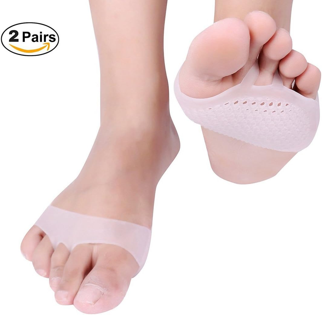 WHOLEWO Gel Metatarsal Pad Foot Cushion Foot Pain Relief 2 Pair (Net Cushions)
