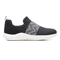 Clarks Women's Nova Way Black Combi Text Slip On
