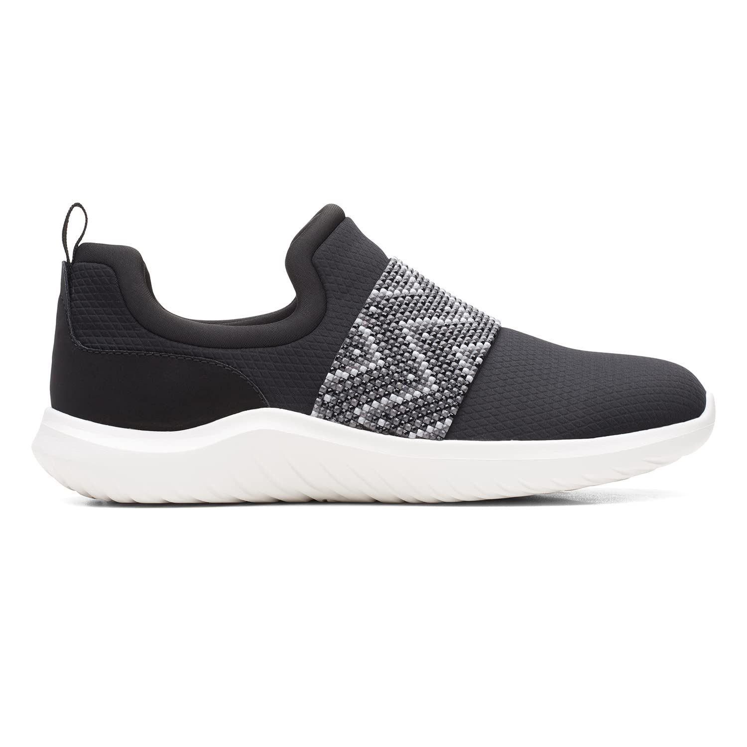 Clarks Women's Nova Way Black Combi Text Slip On