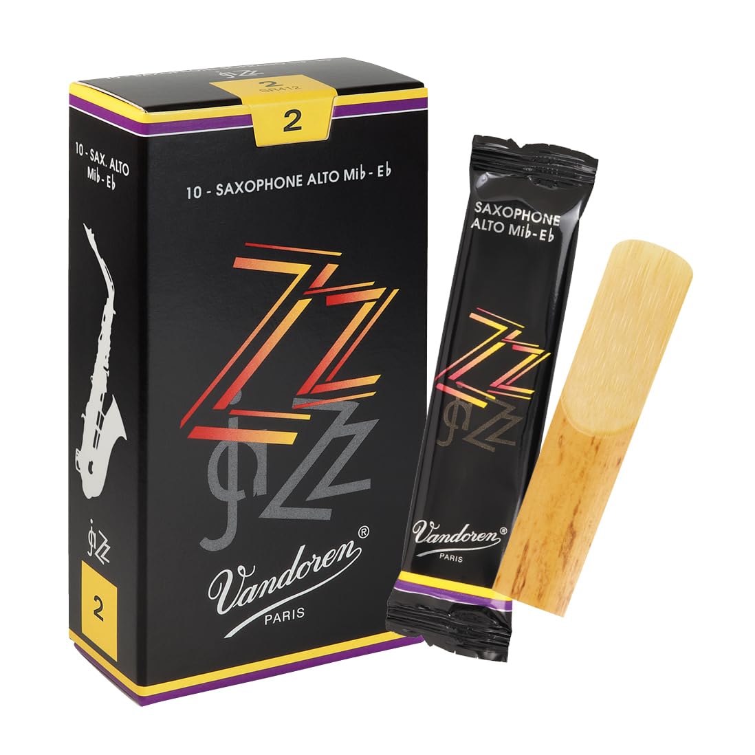 Vandoren SR412 Alto Sax ZZ Reeds Strength 2; Box of