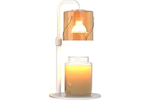 HLTGC Candle Warmer Lamp with Timer Dimmer, with 2 Bulbs,Adjustable Height, for Mom,Birthday Gifts for Women,for Yankee Jars,for Room Home Decor (White)