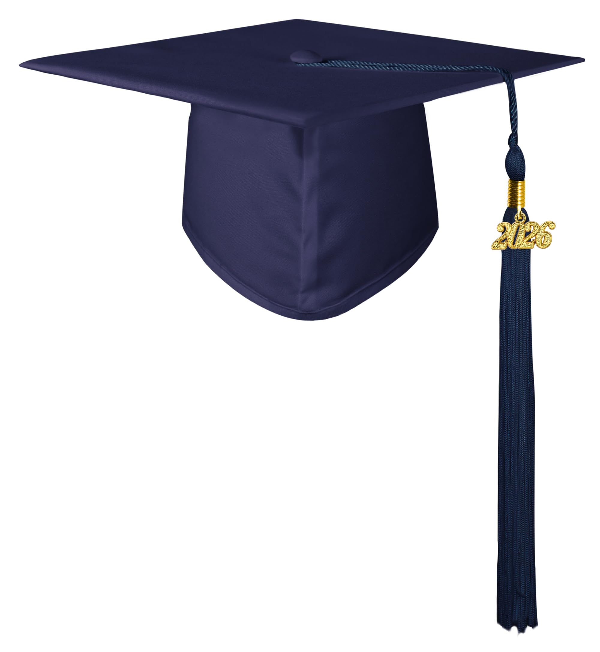 GraduatePro Graduation Cap Hat for Adults 2026 Mortor Board Academic High School University with Navy Tassel