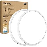 hepside 2Pack LED Flush Mount Ceiling Light Fixture, 12Inch 24W, Dimmable&3000K/3500K/4000K/5000K/6500K Adjustable Low Profile Ceiling Lights, White Round Flat Ceiling Light for Closet,Kitchen,Hallway
