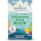 Nordic Naturals Zero Sugar Children’s DHA Vegetarian Gummy Chews - Passion Fruit Lemon Flavor - 30 Gummies - Vegan Algae Oil Omega-3 Supplement for Kids Brain & Cognition Support - 30 Servings