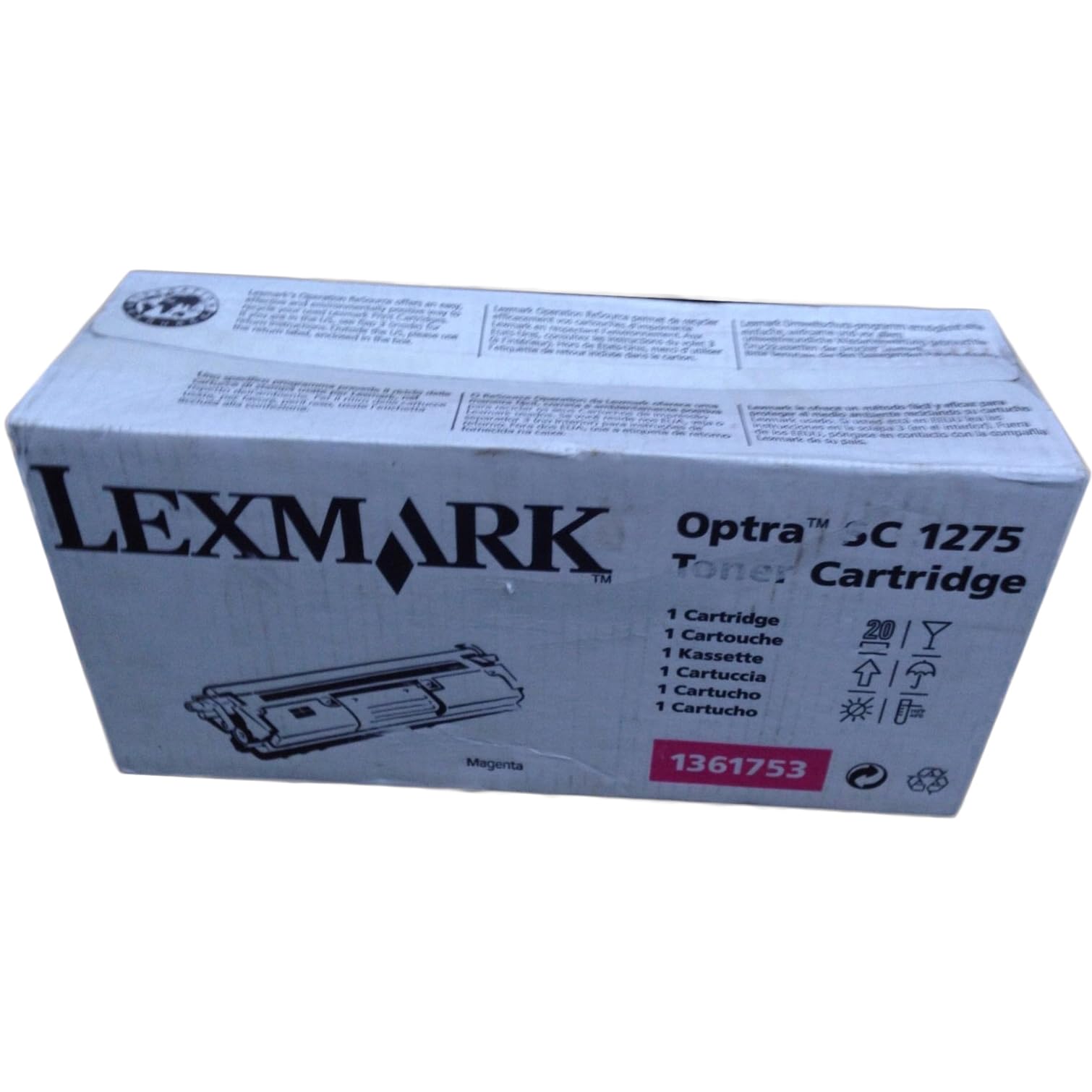 Lexmark 1361753 Optra SC 1275 SC1275 magenta red laser cartridge