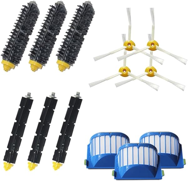 vacuumpal Parts Kit inkl. eingezogen und flexibel Schlägel Bürste & 3 armed-3 Seite Bürste & Aero VAC FILTER für iRobot Roomba 600 Serie 620 630 650 660 680 Staubsauger.