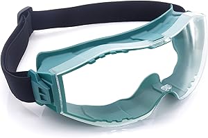 UKNOW Safety Goggles Over Glasses, Anti-Fog Clear Lens, ANSI Z87.1 Protective Eyewear Adjustable Strap, Ideal for Lab Use