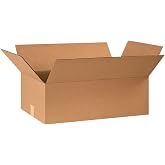 BOX USA 24148 Flat Corrugated Cardboard Box 24" L x 14" W x 8" H, Kraft, For Shipping, Packing and Moving (Pack of 20)