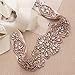 yanstar Handmade Rose Gold Rhinestone Crystal Pearls Wedding Bridal Belt Sash With Ivory Ribbon Sashes for Evening Party Prom Bridesmaid Dress