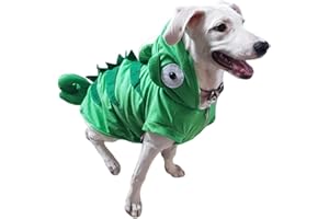 MUYAOPET Chameleon Dog Costume for Halloween Winter Fleece Pet Cat Coat Jacket for Small Dog Funny Clothes Hoodie Bulldog Chihuahua (XL,Green)