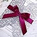 ponatia 25PCS Silver Glitter Wedding Invitations Cards Laser Cut Hollow Rose With Burgundy Ribbon For Bridal Shower Engagement Birthday Graduation Invite