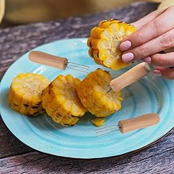 PEOUWNES Stainless Steel Corn Holders - 8 Pack with