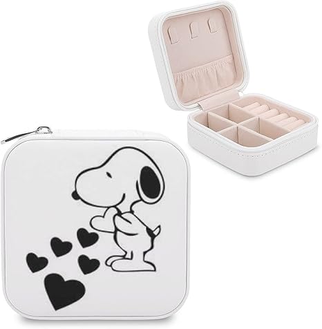 Amazon スヌーピー ジュエリーボックス ジュエリー収納ボックス Zarker ミニケース Puレザー 旅行用 携帯用ポーチ 持ち運び ピアス ネックレス 指輪 リング アクセサリー 指輪置き 小物入れ レディース 人気 最高のギフト ジュエリー収納 オンライン通販