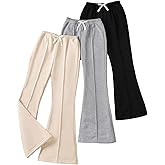 SHENHE Girl's 3 Pack Sweatpants Flare Leg Elastic Waist Athletic Sweatpants Workout Active Pants