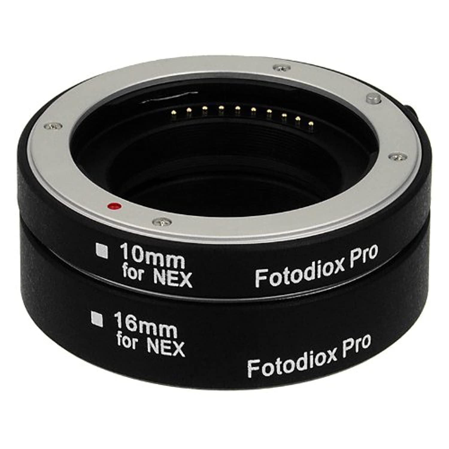 Fotodiox Pro Automatic Macro Extension Tube Kit for Sony E-Mount (NEX) Mirrorless Camera System with Auto Focus (AF) and TTL auto Exposure for Extreme Close-up (10mm, 16mm) - Fits Sony NEX-3, NEX-5, NEX-7, A7, A7r, etc.