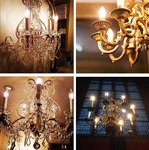 Dimmable LED Candelabra Light Bulbs 60W Equivalent E26 Base - FLSNT 4.5W B11 LED Chandelier Candle Light Bulbs,2700K Soft White, 450LM,CRI80-6 Pack