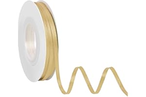 Ribreeze 1/8 inch Gold Satin Ribbon 50 Yards for Gift Wrapping Weddings DIY Floral Decor Sewing & More