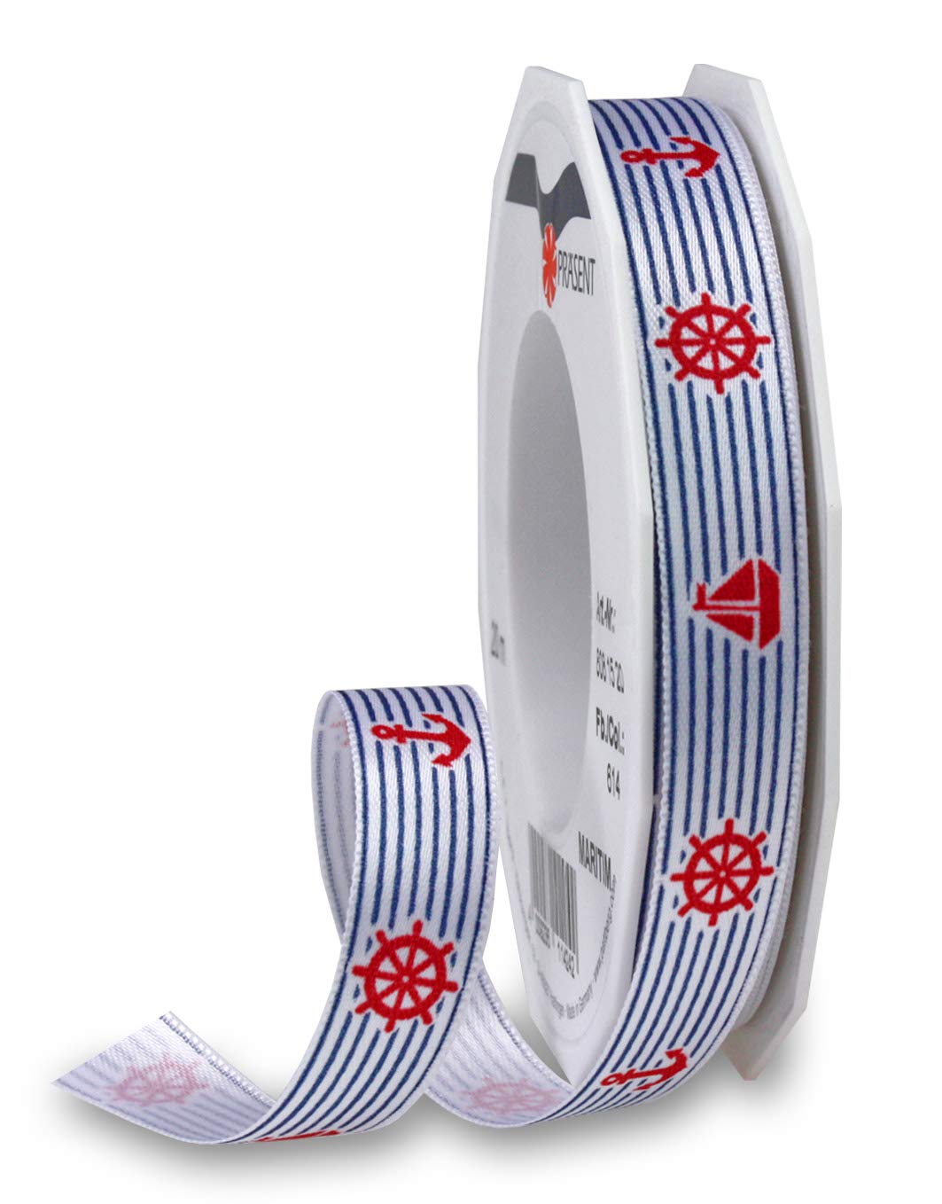 Präsent Ribbon, Maritim Blue, 15 mm - 20 m