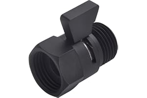 CHUANGTIM Matte Black Water Flow Control Valve, G1/2" Shower Head Flow Control Brass Shut Off Valve for Handheld, Water Pressure Regulator Replacement for Shower System