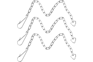 Sankoly 3 Pieces Stainless Steel Toilet Flapper Chain 9.6 Inches Universal Toilet Chain Replacement with Hook and Ring, Fit for Most Toilet Flappers