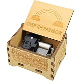 Sooharic Over The Rainbow Music Box, 18 Note Hand Cranked Mechanism, Unique Valentine/Birthday