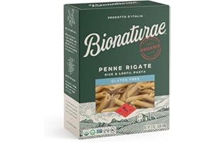 Bionaturae Penne Rigate Pasta Noodles - Gluten Free Pasta Organic, Rice & Lentil Pasta, Kosher Certified, High Protein, Non-GMO Verified, USDA Certified, Gluten Free Pastas, Crafted in Italy - 12 Oz