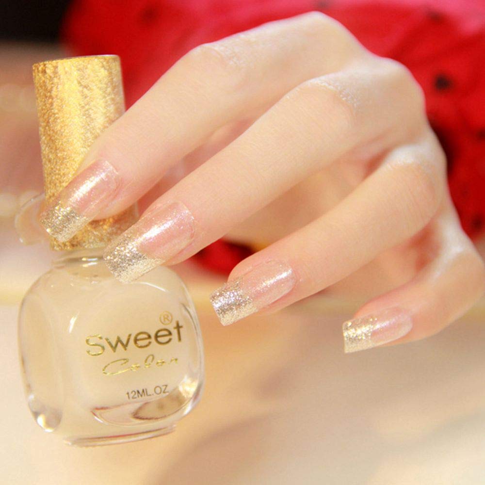 AORAEM French Tip Nails Acrylic Nail Clear Half Fake Nail Tips 500Pcs Lady French Press on Nail with Box (Clear-Box): Beauty