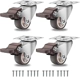 W B D WEIBIDA 1 in Castor Wheels with Brakes 100 lb Pack of 4