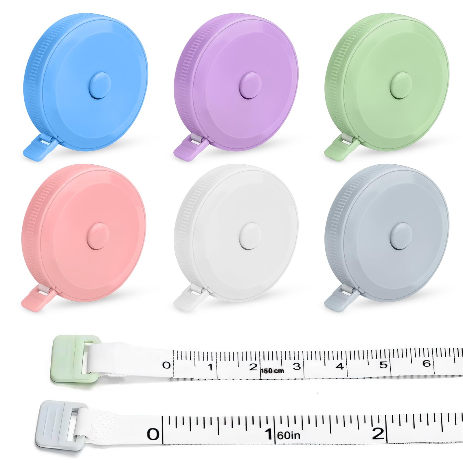 6Pcs Tape Measure Body 60 Inch, Measuring Tape for Body Measurements Double Scales, Body Measuring Tape for Body Sewing Cloth, Soft Tape Measure for Craft Weight Loss